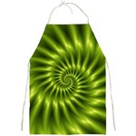 Glossy Lime Green Spiral Fractal  Full Print Apron