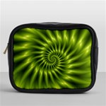 Glossy Lime Green Spiral Fractal  Mini Toiletries Bag (One Side)