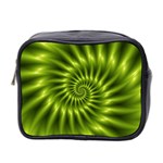 Glossy Lime Green Spiral Fractal  Mini Toiletries Bag (Two Sides)