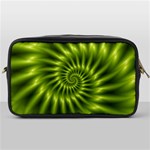 Glossy Lime Green Spiral Fractal  Toiletries Bag (One Side)