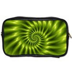 Glossy Lime Green Spiral Fractal  Toiletries Bag (Two Sides)