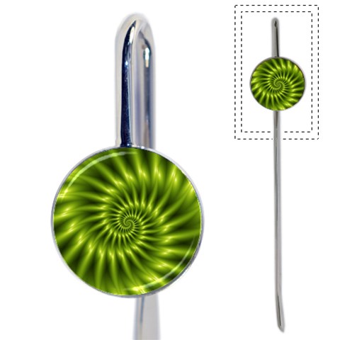 Glossy Lime Green Spiral Fractal  Book Mark from ArtsNow.com Front