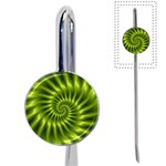 Glossy Lime Green Spiral Fractal  Book Mark