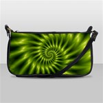 Glossy Lime Green Spiral Fractal  Shoulder Clutch Bag