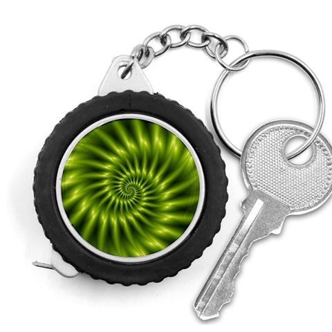 Glossy Lime Green Spiral Fractal  Measuring Tape from ArtsNow.com Front