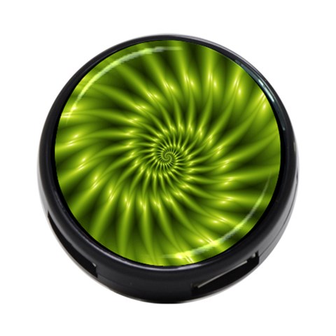 Glossy Lime Green Spiral Fractal  4 Front