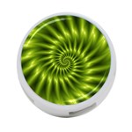 Glossy Lime Green Spiral Fractal  4-Port USB Hub (One Side)