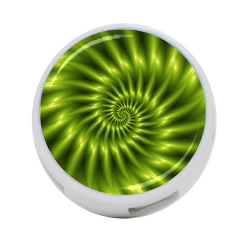 Glossy Lime Green Spiral Fractal  4 Back