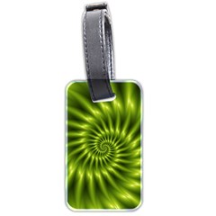 Glossy Lime Green Spiral Fractal  Luggage Tag (two sides) from ArtsNow.com Front