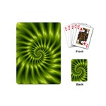 Glossy Lime Green Spiral Fractal  Playing Cards (Mini)