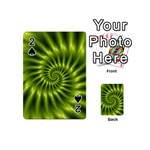 Glossy Lime Green Spiral Fractal  Playing Cards 54 (Mini)