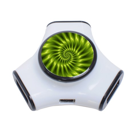 Glossy Lime Green Spiral Fractal  3 Front