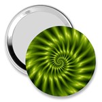 Glossy Lime Green Spiral Fractal  3  Handbag Mirror