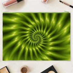 Glossy Lime Green Spiral Fractal  Cosmetic Bag (XXXL) from ArtsNow.com Back