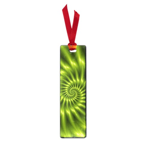 Glossy Lime Green Spiral Fractal  Small Book Mark from ArtsNow.com Front