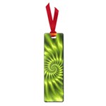 Glossy Lime Green Spiral Fractal  Small Book Mark