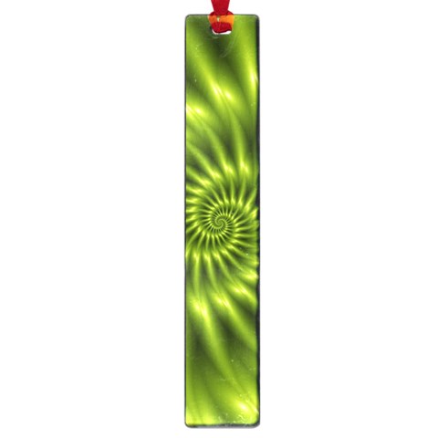 Glossy Lime Green Spiral Fractal  Large Book Mark from ArtsNow.com Front