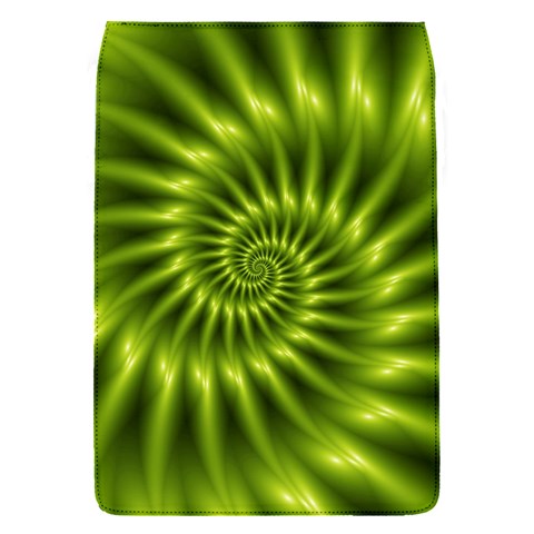 Glossy Lime Green Spiral Fractal  Removable Flap Cover (S) from ArtsNow.com Front