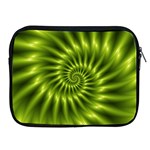 Glossy Lime Green Spiral Fractal  Apple iPad 2/3/4 Zipper Case