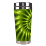 Glossy Lime Green Spiral Fractal  Stainless Steel Travel Tumbler