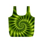 Glossy Lime Green Spiral Fractal  Full Print Recycle Bag (S)