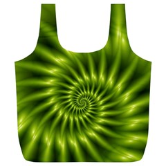 Glossy Lime Green Spiral Fractal  Full Print Recycle Bag (XL) from ArtsNow.com Back