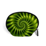 Glossy Lime Green Spiral Fractal  Accessory Pouch (Small)