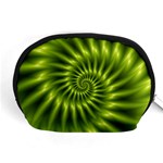 Glossy Lime Green Spiral Fractal  Accessory Pouch (Medium)