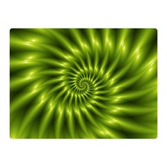 Glossy Lime Green Spiral Fractal  Double Sided Flano Blanket (Mini) from ArtsNow.com 35 x27  Blanket Front