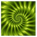 Glossy Lime Green Spiral Fractal  Large Satin Scarf (Square)