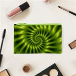 Glossy Lime Green Spiral Fractal  Cosmetic Bag (XS)