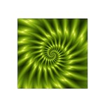 Glossy Lime Green Spiral Fractal  Satin Bandana Scarf