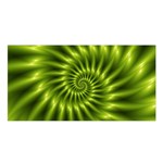 Glossy Lime Green Spiral Fractal  Satin Shawl