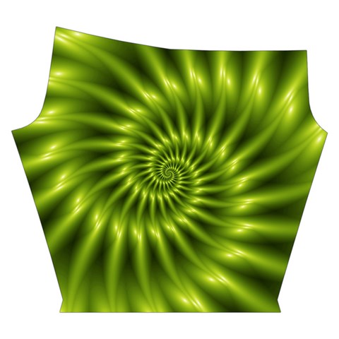 Glossy Lime Green Spiral Fractal  Yoga Cropped Leggings from ArtsNow.com Right