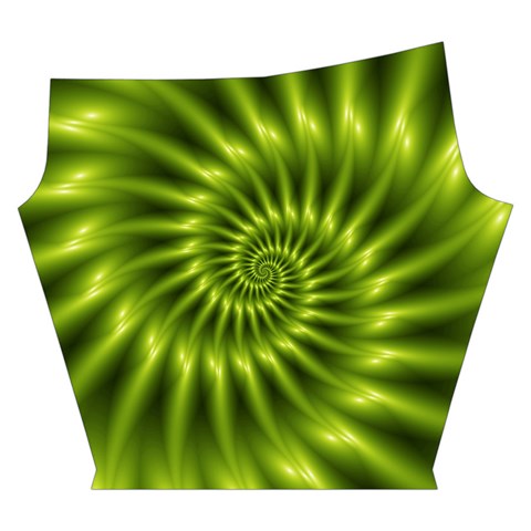 Glossy Lime Green Spiral Fractal  Yoga Cropped Leggings from ArtsNow.com Left