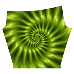 Glossy Lime Green Spiral Fractal  Yoga Cropped Leggings from ArtsNow.com Left