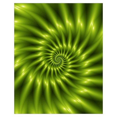 Glossy Lime Green Spiral Fractal  Drawstring Pouch (XL) from ArtsNow.com Front