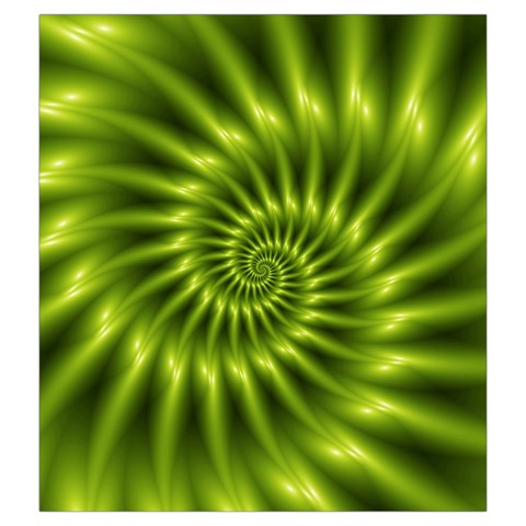 Glossy Lime Green Spiral Fractal  Drawstring Pouch (XXL) from ArtsNow.com Front