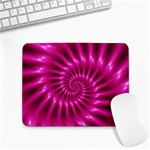 Glossy Hot Pink Fractal Spiral Small Mousepad