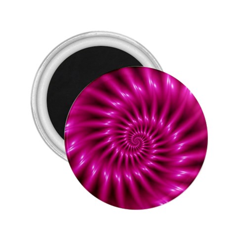 Glossy Hot Pink Fractal Spiral 2.25  Magnet from ArtsNow.com Front