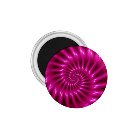 Glossy Hot Pink Fractal Spiral 1.75  Magnet from ArtsNow.com Front