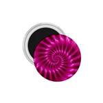 Glossy Hot Pink Fractal Spiral 1.75  Magnet