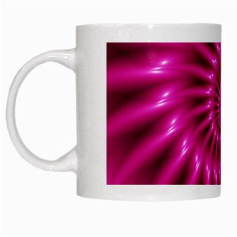 Glossy Hot Pink Fractal Spiral White Mug from ArtsNow.com Left