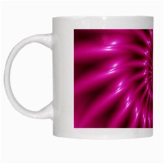 Glossy Hot Pink Fractal Spiral White Mug from ArtsNow.com Left