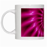 Glossy Hot Pink Fractal Spiral White Mug