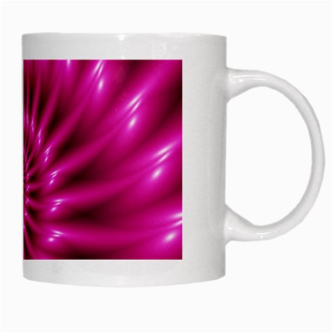 Glossy Hot Pink Fractal Spiral White Mug from ArtsNow.com Right