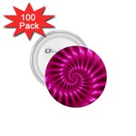 Glossy Hot Pink Fractal Spiral 1.75  Button (100 pack) 