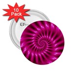 Glossy Hot Pink Fractal Spiral 2.25  Button (10 pack)