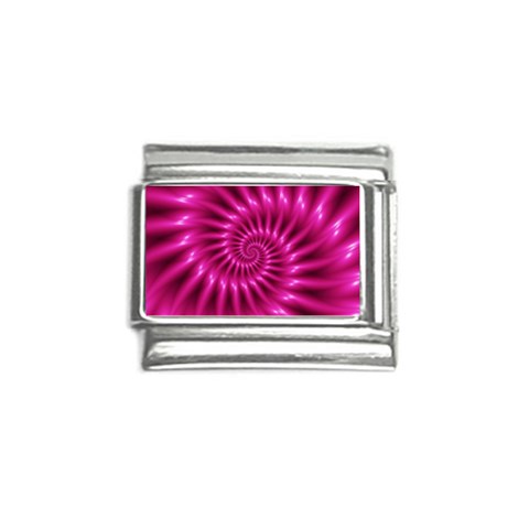 Glossy Hot Pink Fractal Spiral Italian Charm (9mm) from ArtsNow.com Front