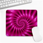 Glossy Hot Pink Fractal Spiral Large Mousepad